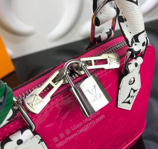 路易威登女包 M90447 頂級原單 2019年夏季 Alma BB手袋 Monogram Vernis壓紋漆皮 LV女手提包 lv斜挎包  ydh2917